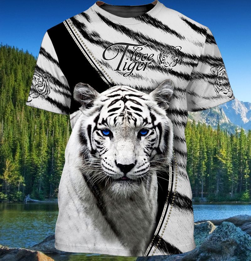 Black And White Tiger Lover 3D Full Print Tshirt