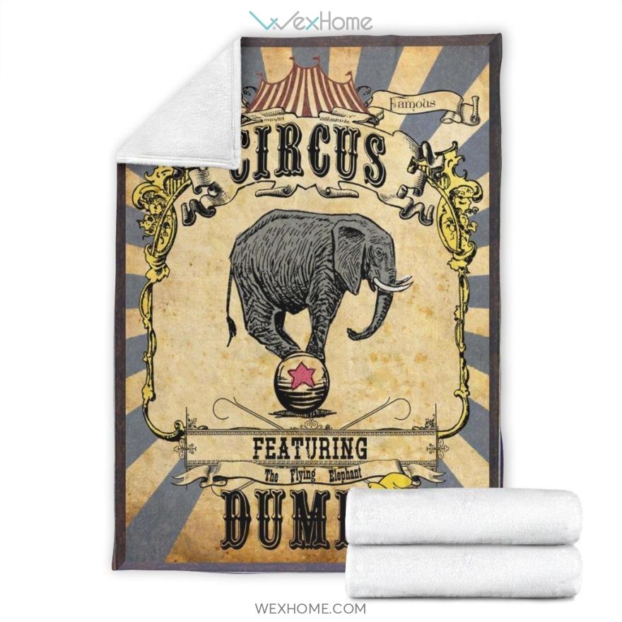 Circus The Flying Elephant Dumbo Cartoon Premium Blanket Collection W1123