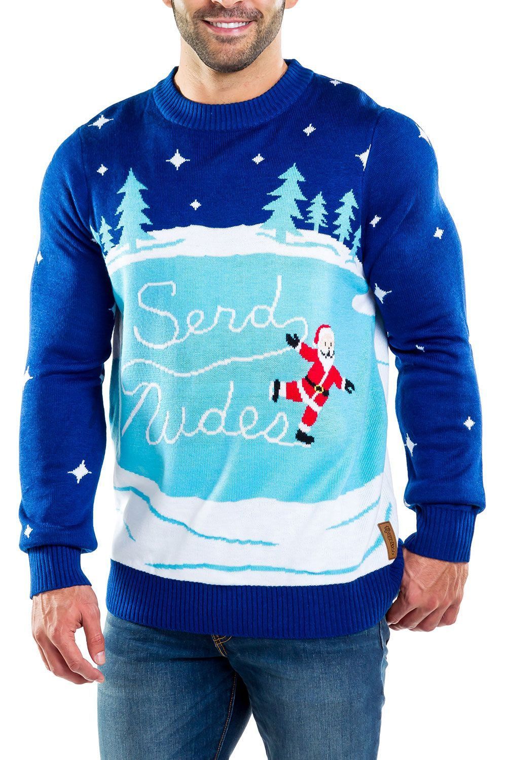 Tipsy Elves Men’S Send Nudes Ugly Christmas Sweater