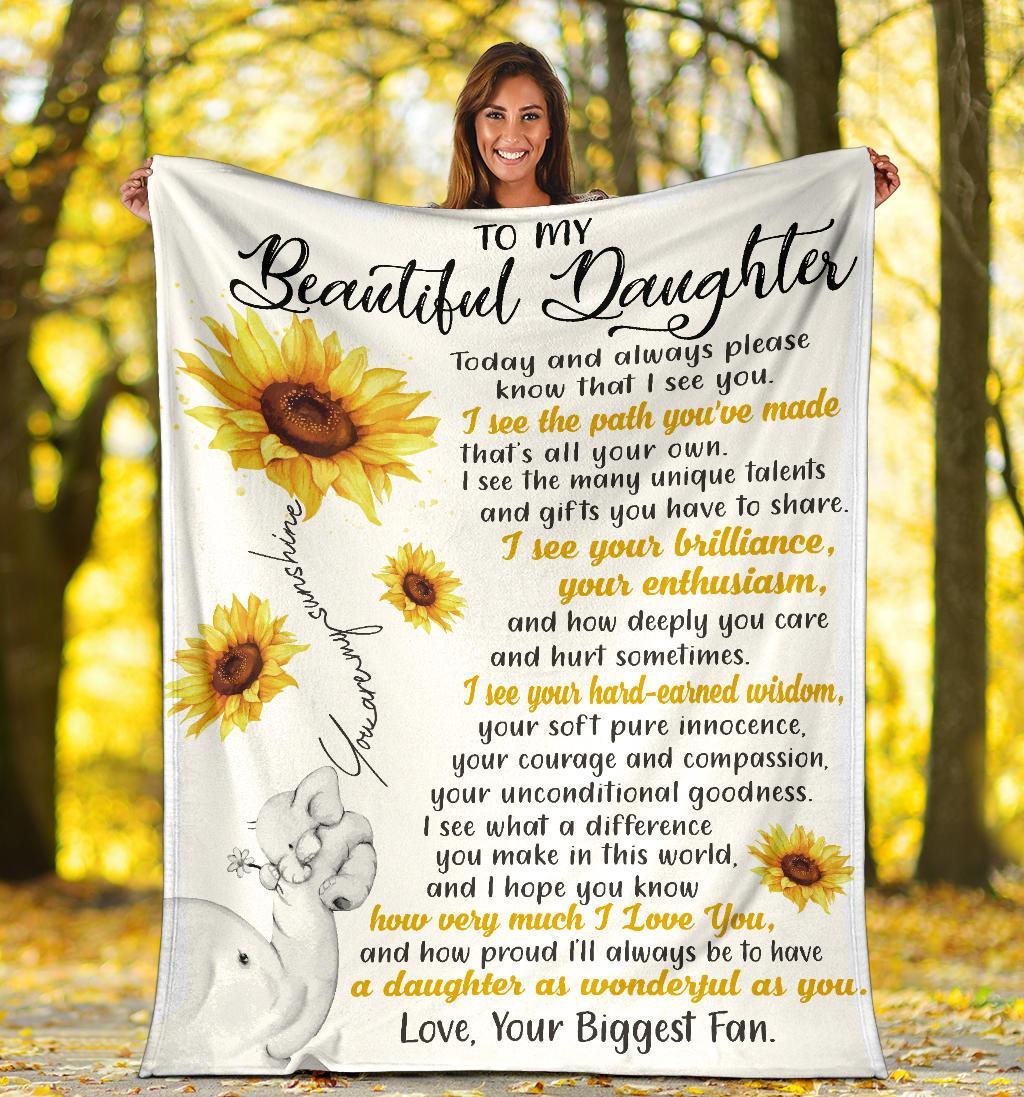 Elephant To My Beautiful Daughter, Gift For Daughter- Today And Always – Blanket
