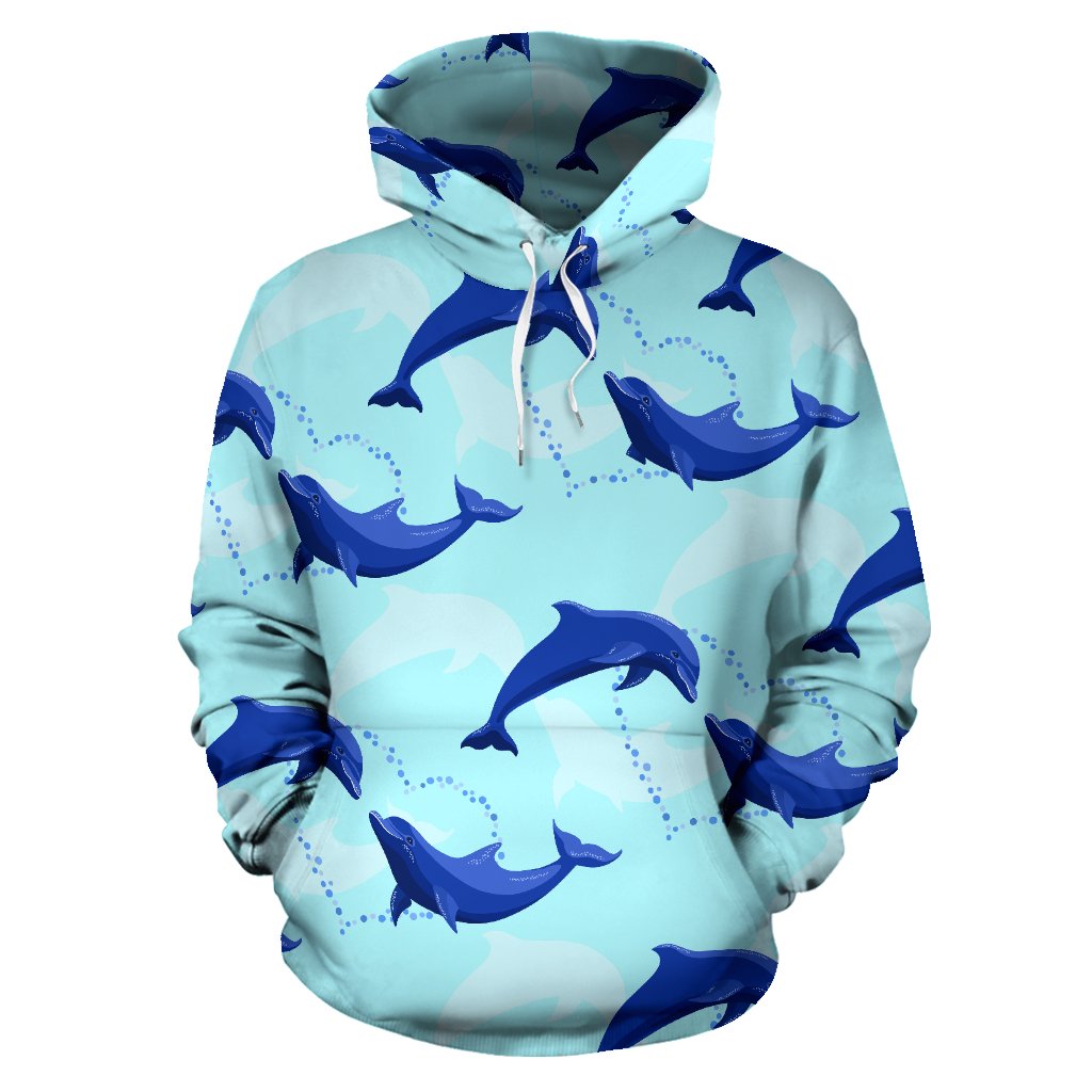 Dolphin Heart Pattern Pullover Hoodie