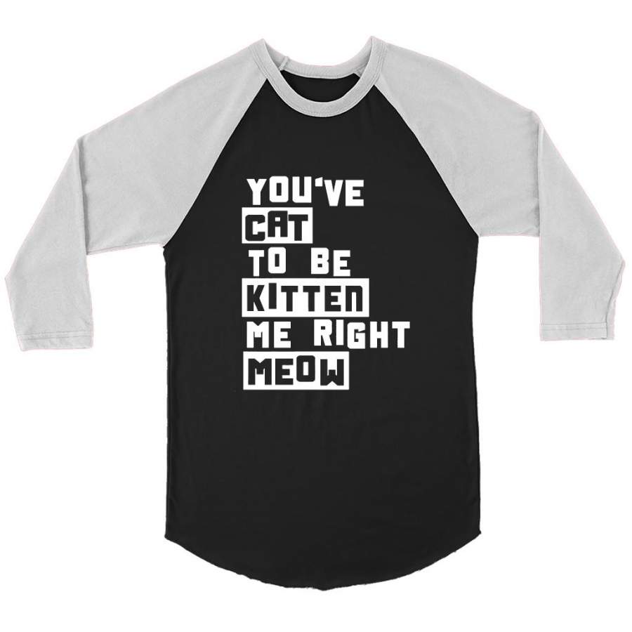 You’ve Cat To e Kitten Me Right Meow B – Canvas 3/4 Raglan Shirt