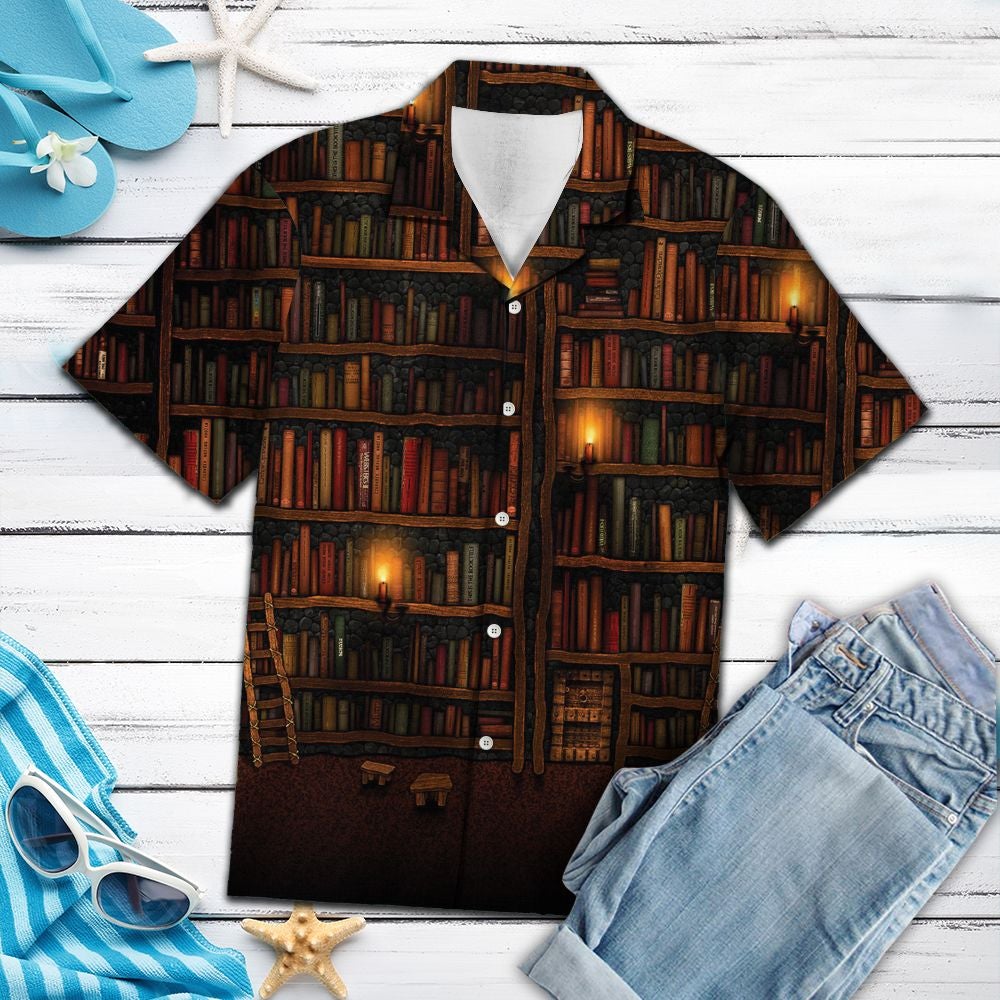 Amazing Bookshelf Hawaii Unisex Print Aloha Short Sleeve Casual Shirt Ha70686