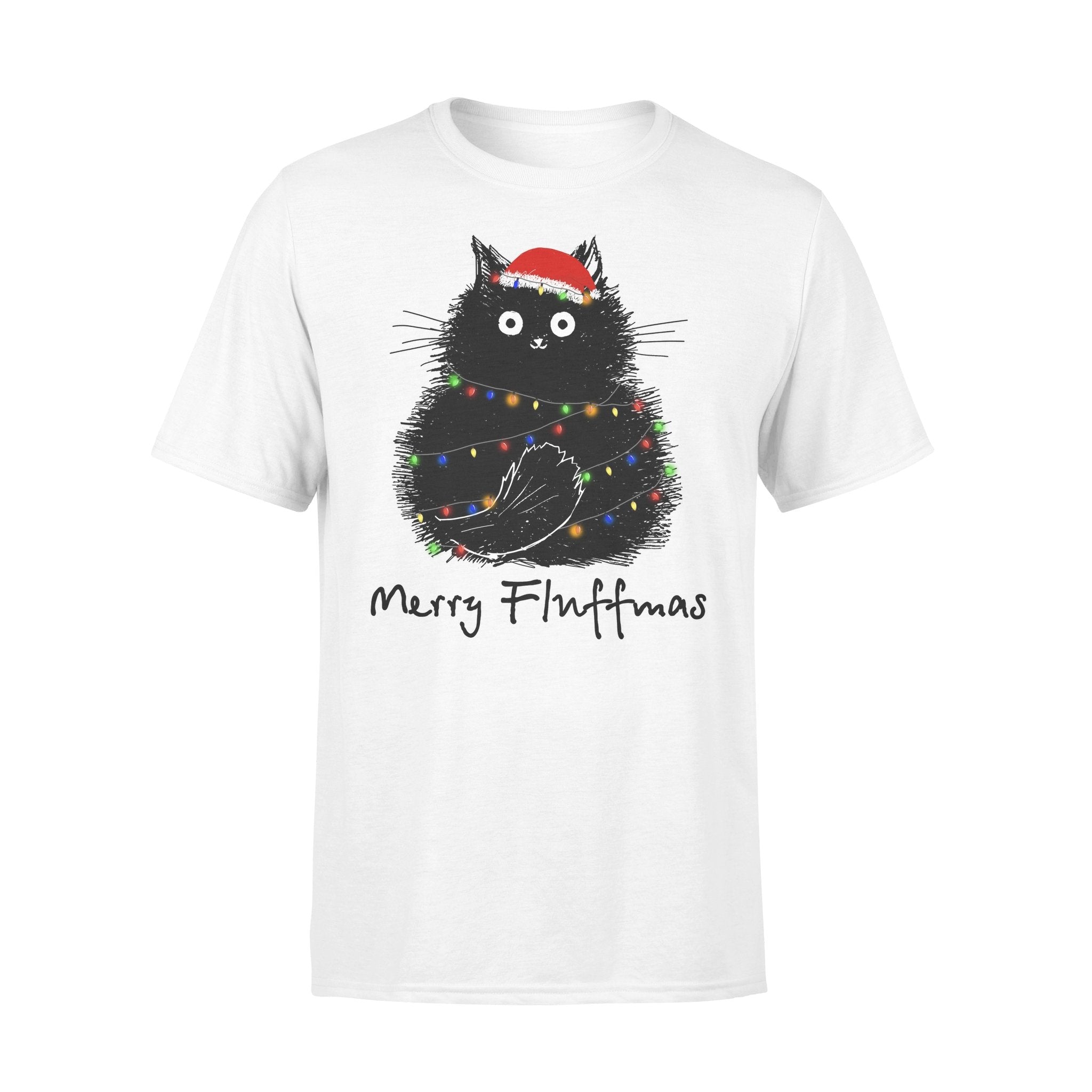 Cat Merry Fluffmas Santa Hat Meowy Christmas Kitten Funny Gift Graphic Unisex T Shirt, Sweatshirt, Hoodie Size S – 5XL