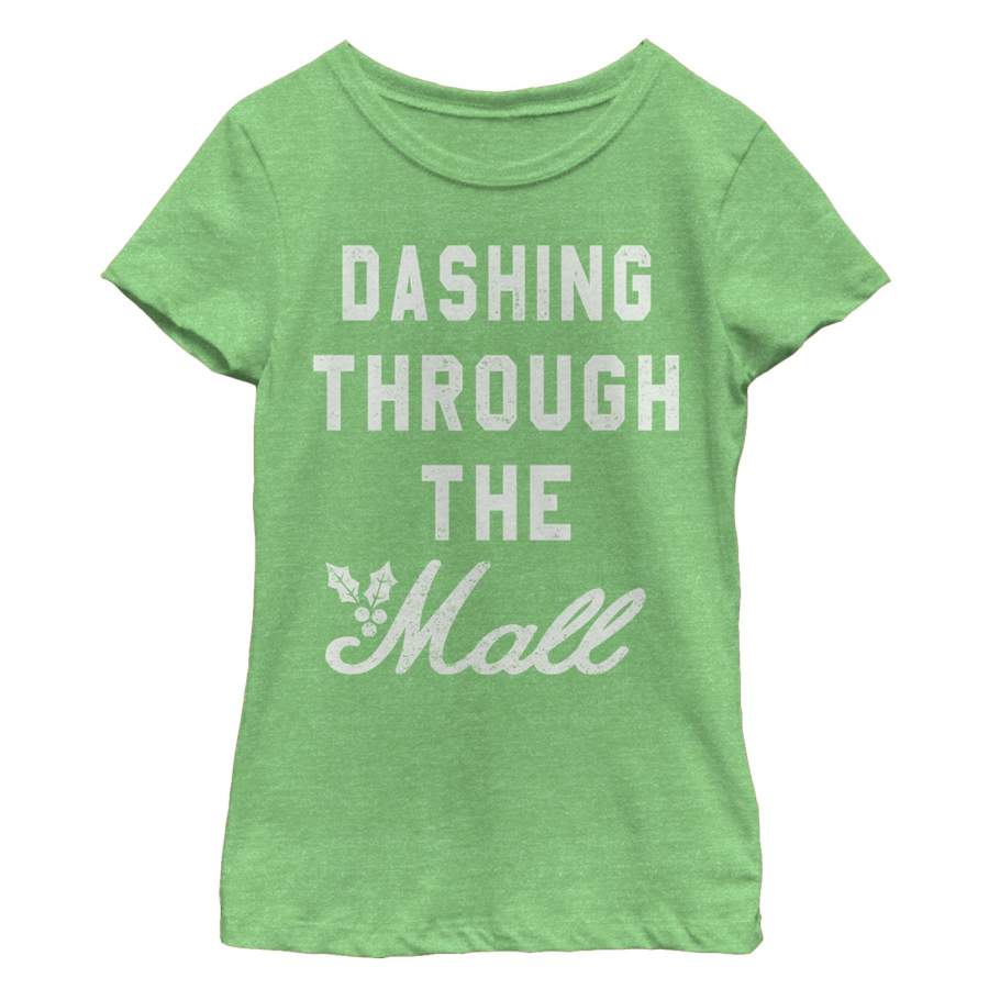 Lost Gods Girl’s Christmas Dashing Through Mall  T Shirt