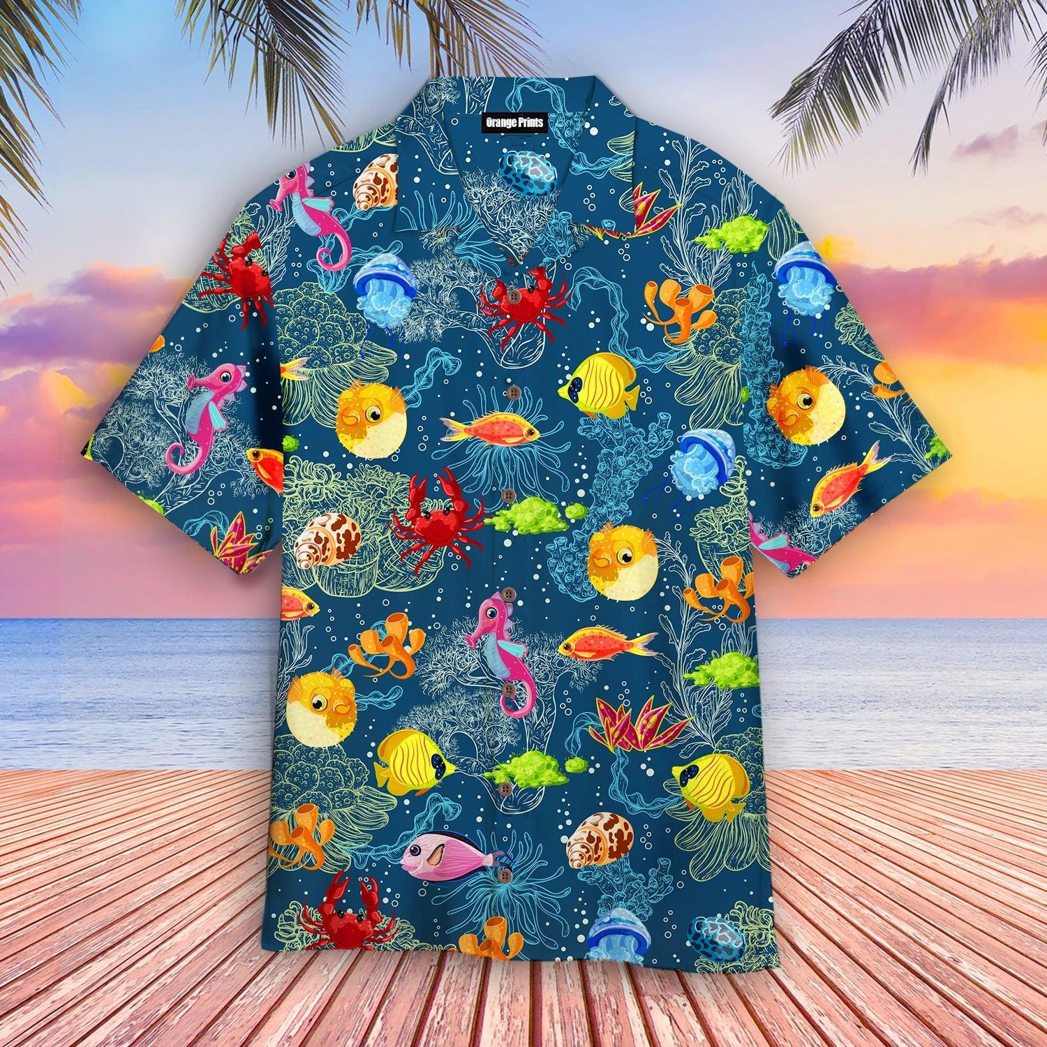 Funny Sea Life Hawaii Shirt For Men Women Ha23503