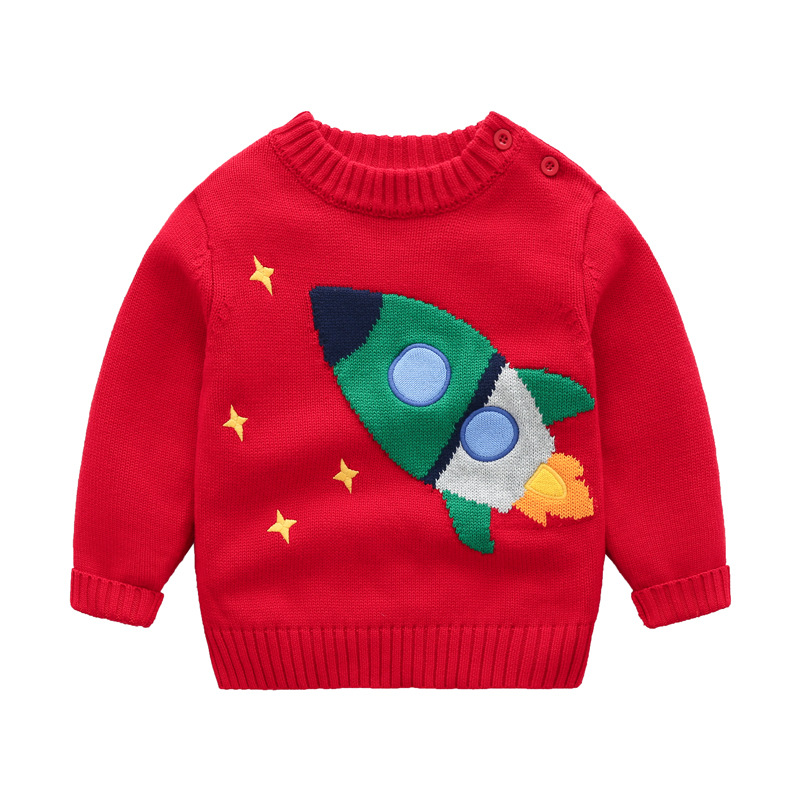 Autumn Winter Children’s Sweater Cotton Baby Boy Girl Knitted Sweater Long Sleeves Warm Cartoon Baby Christmas Clothes alx