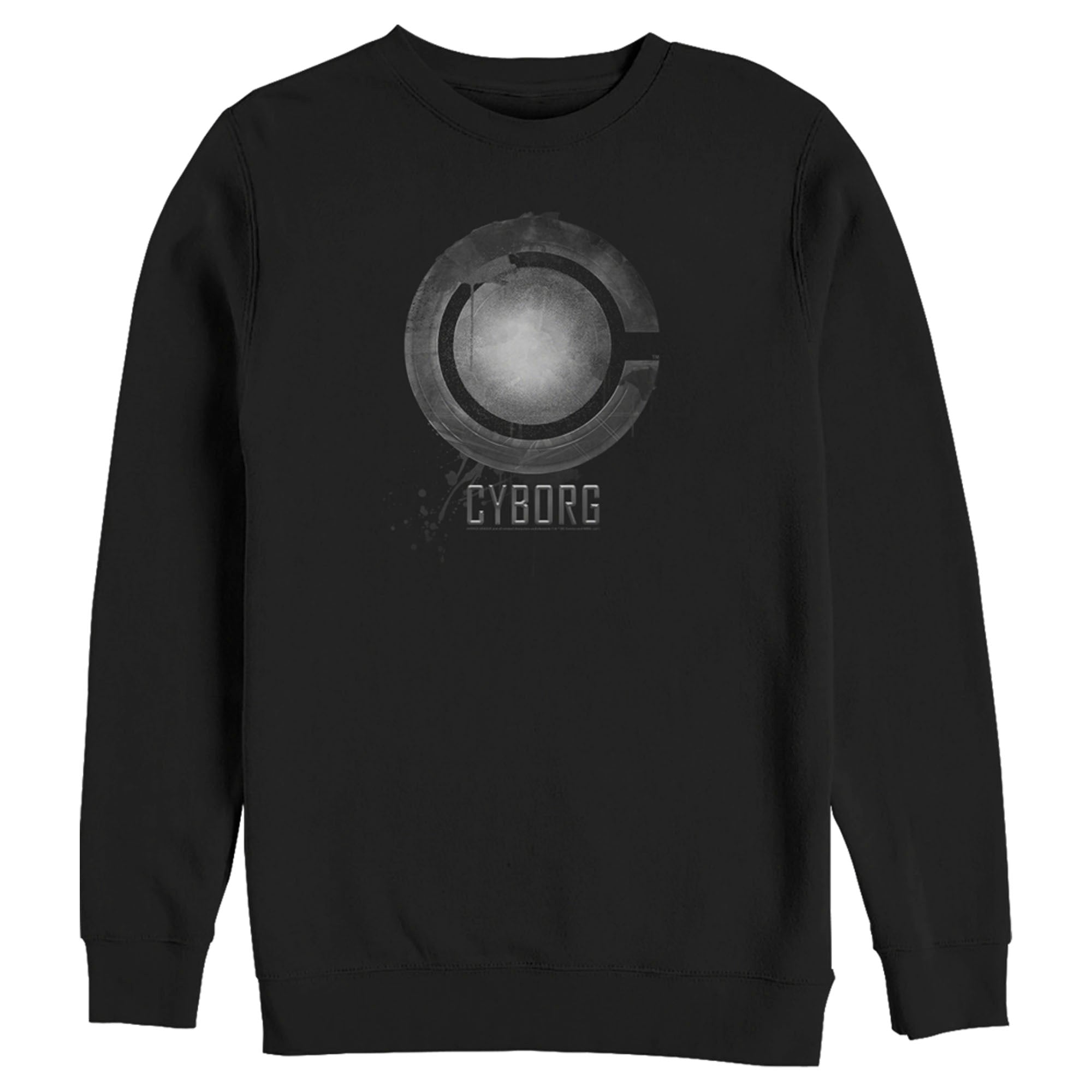 Zack Snyder Justice League Men’S Cyborg Silver Logo  Sweatshirt