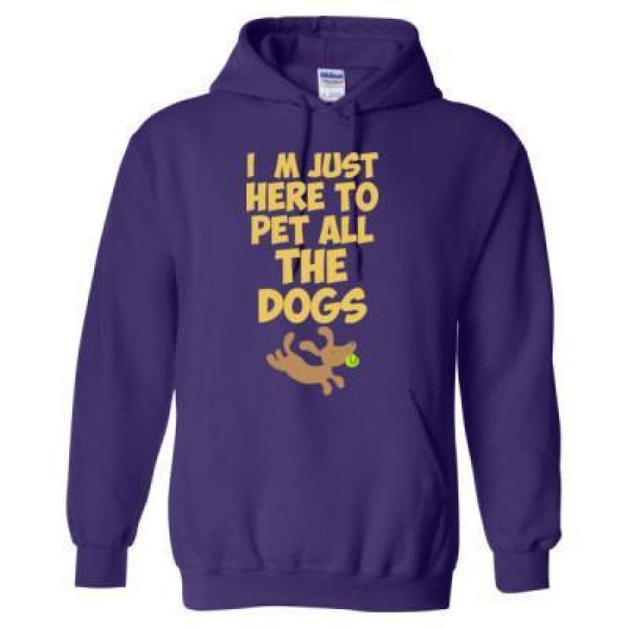 AGR I Am Just Here To Pet All The Dogs – Heavy Blend™ Hooded Sweatshirt