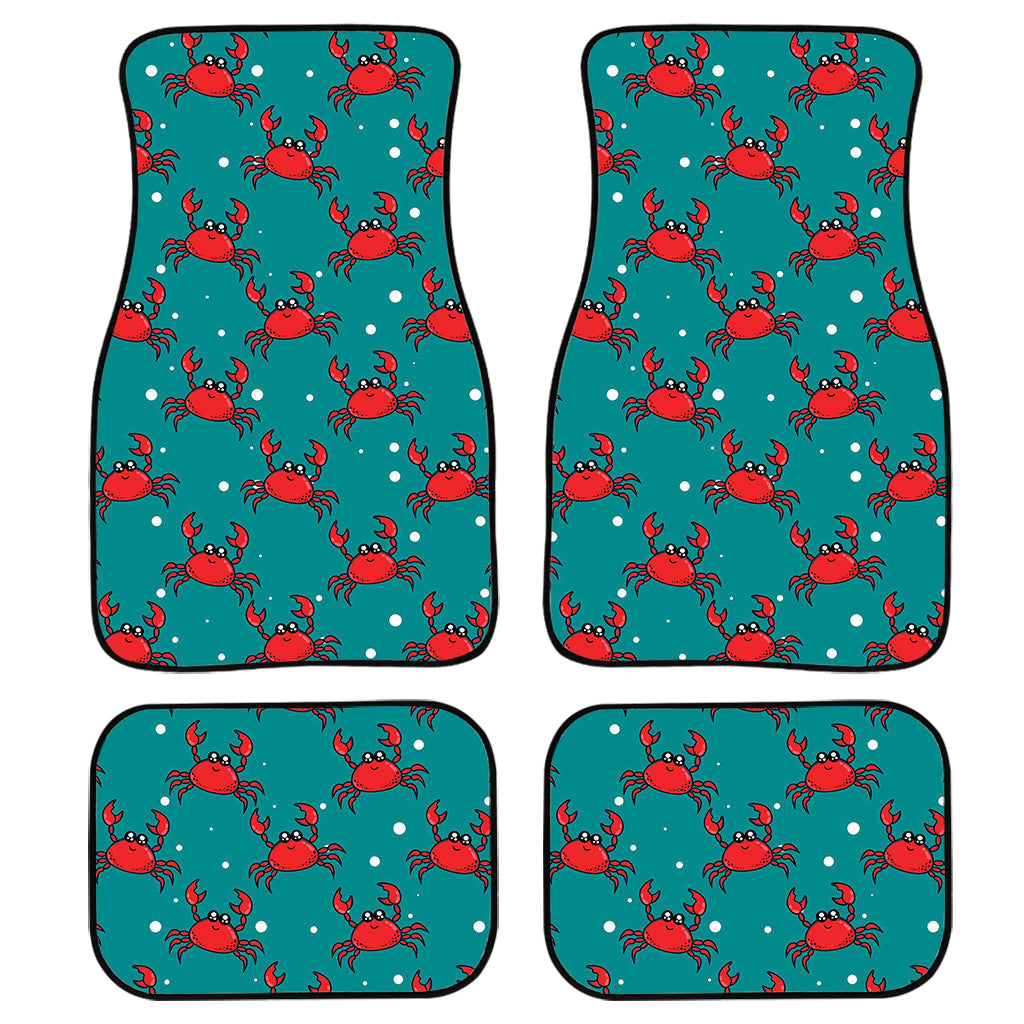 Red Crab Pattern Print Front And Back Car Floor Mats, Front Car Mat