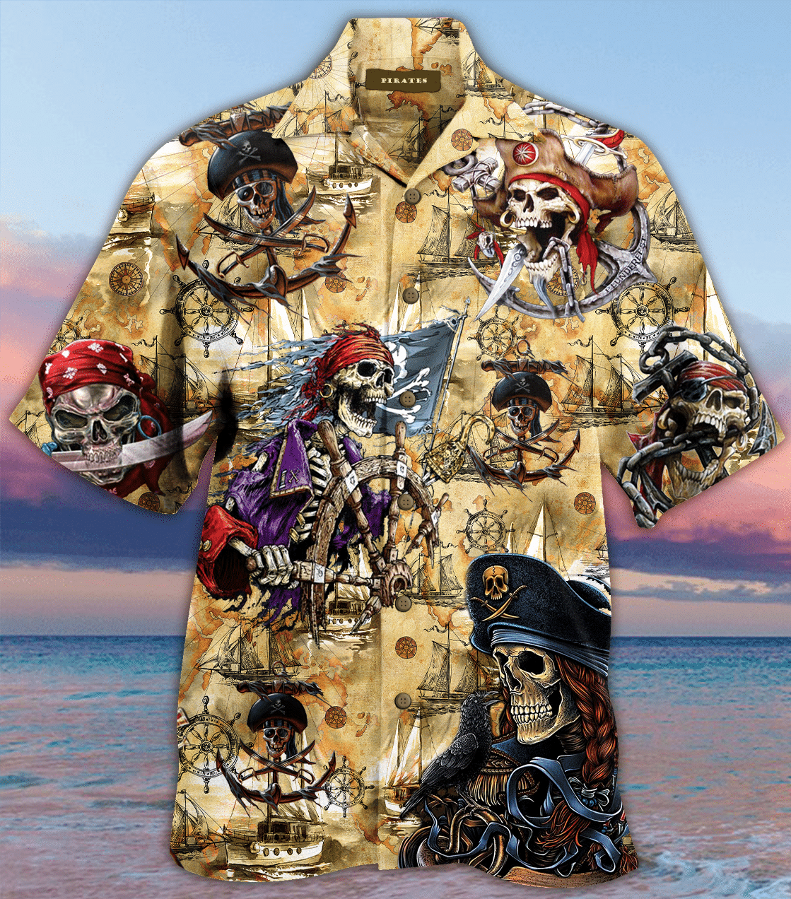 Check Out This Awesome Amazing Pirate Skull Unisex Hawaii Shirt Ha61687