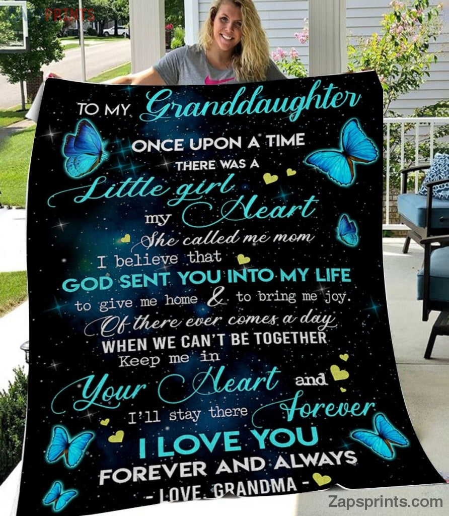 Gift For Granddaughter – To My Granddaughter – Butterfly – God Sent You Into My Life – Blanket