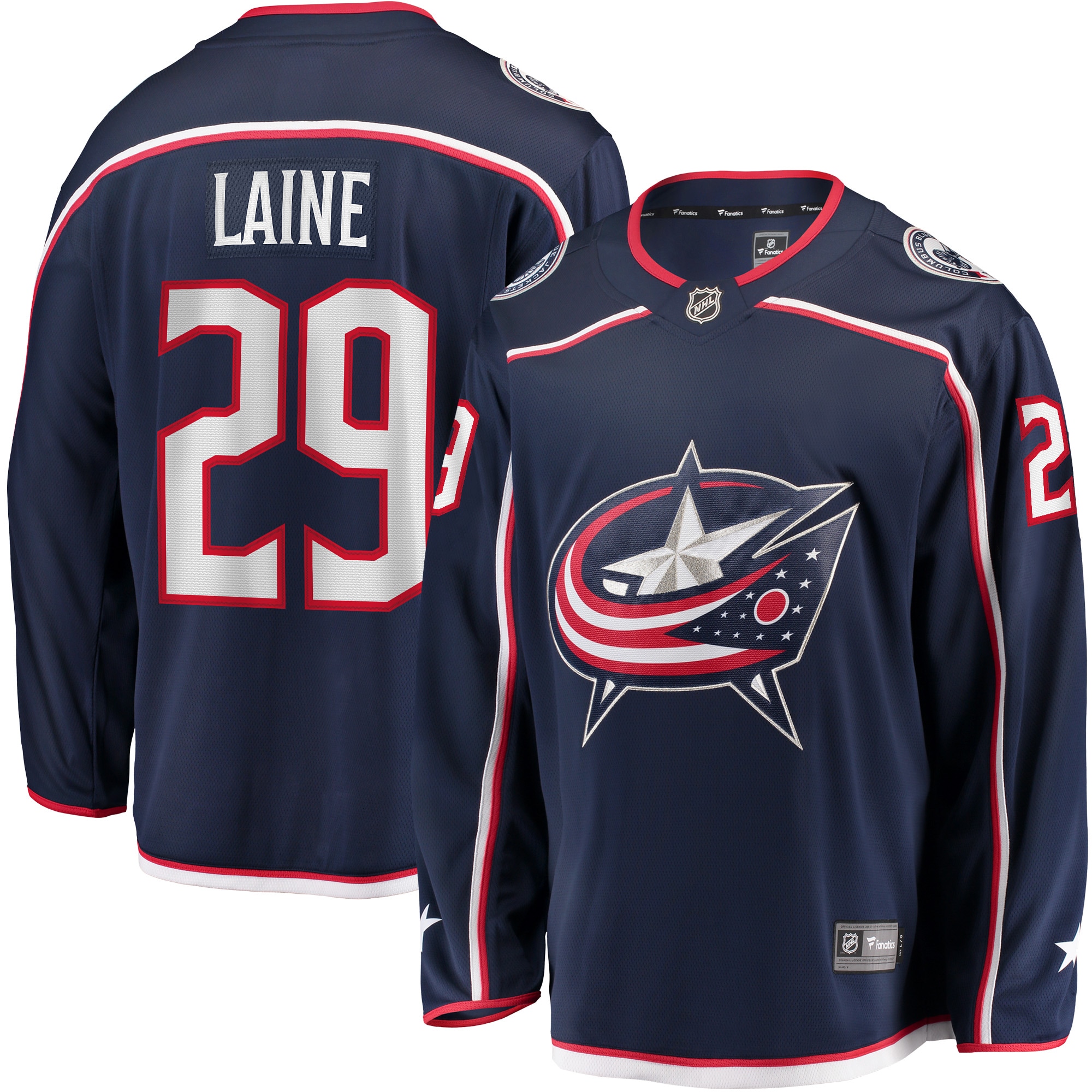 Men's Columbus Blue Jackets Patrik Laine Navy Home Breakaway Jersey