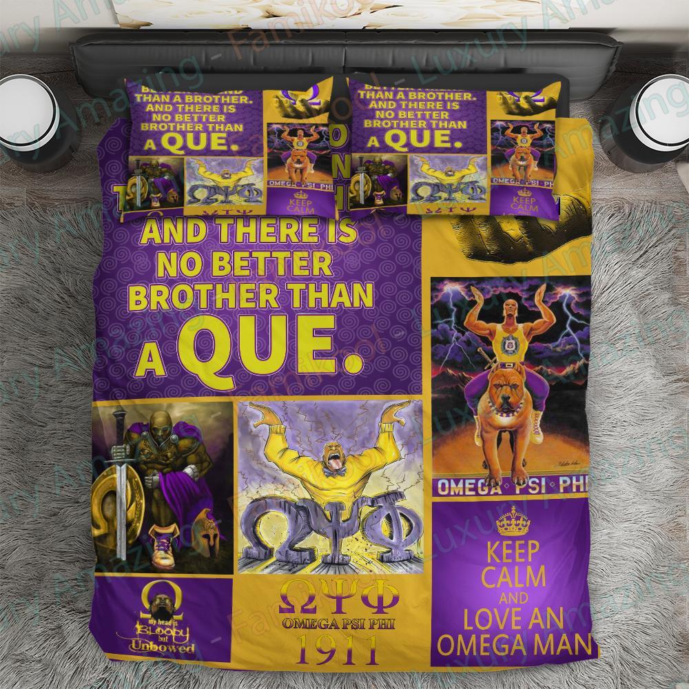 Omega Psi Phi Baseball Bedding Set All Over Printed