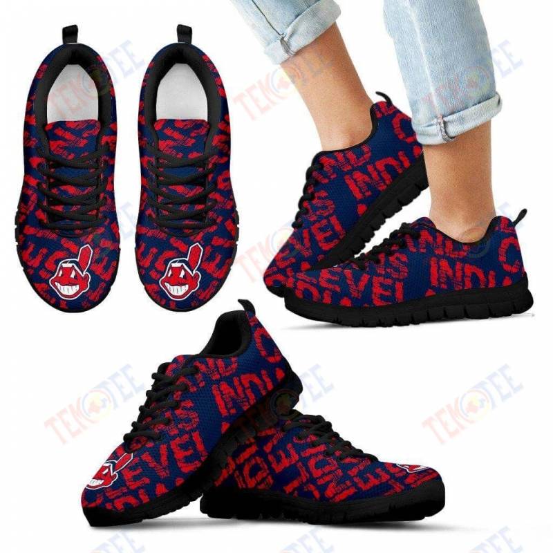 Mens Womens Cleveland Indians Sneaker V2 Vintage Logo Beautiful Sneaker Running Shoes For Men Women TDT465