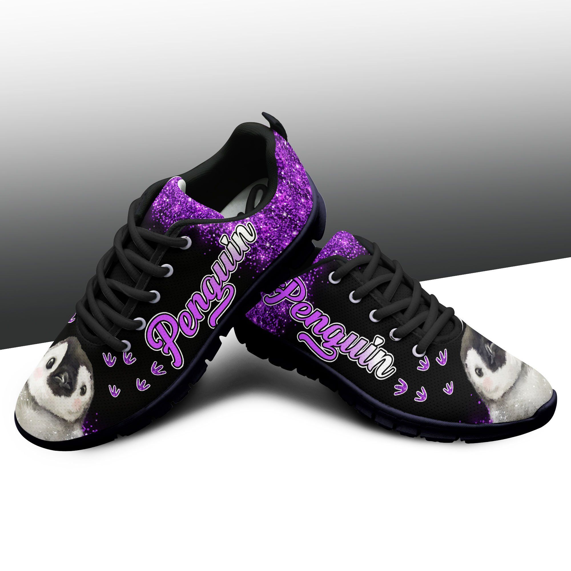 Penguin Sparkle Purple Sneakers Shoes