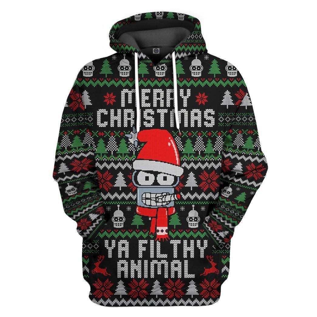 3D Merry Christmas Ya Filthy Animal Custom Hoodie Apparel