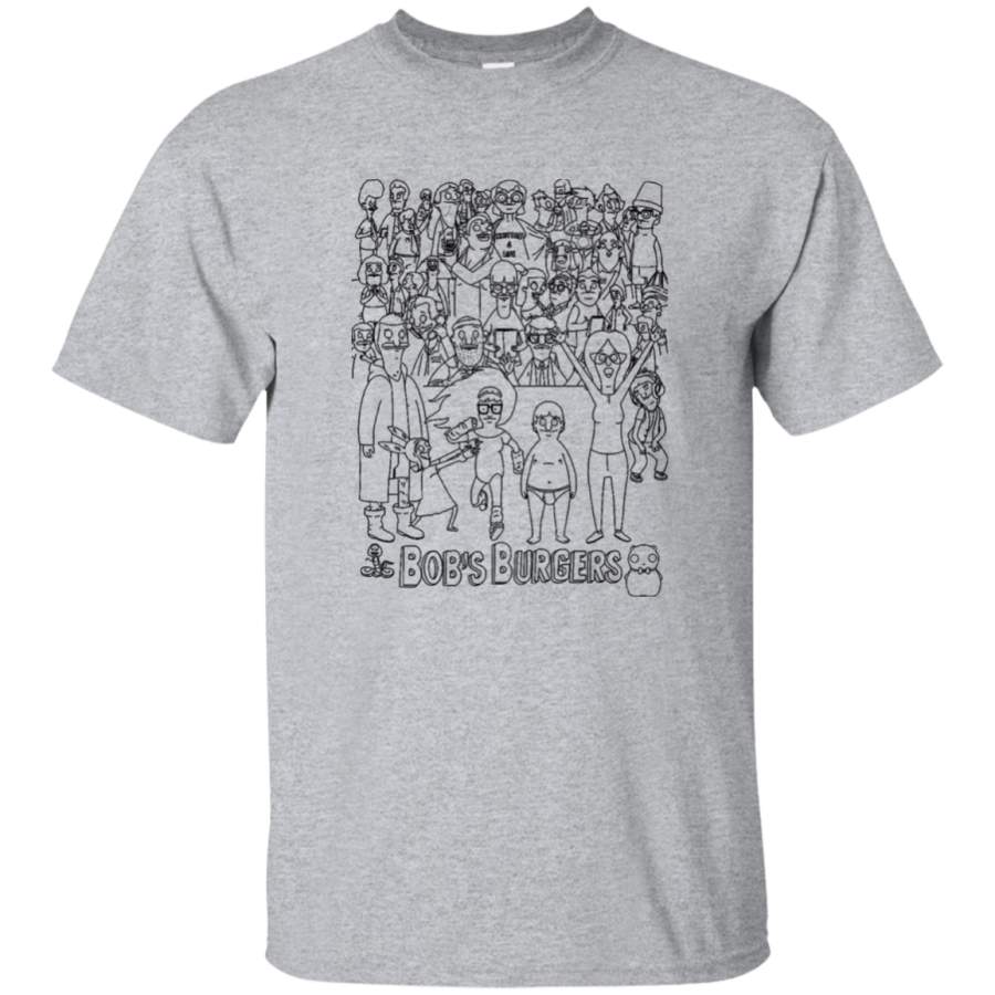 AGR Characters of Bobs Burgers Mens Cotton T-Shirt