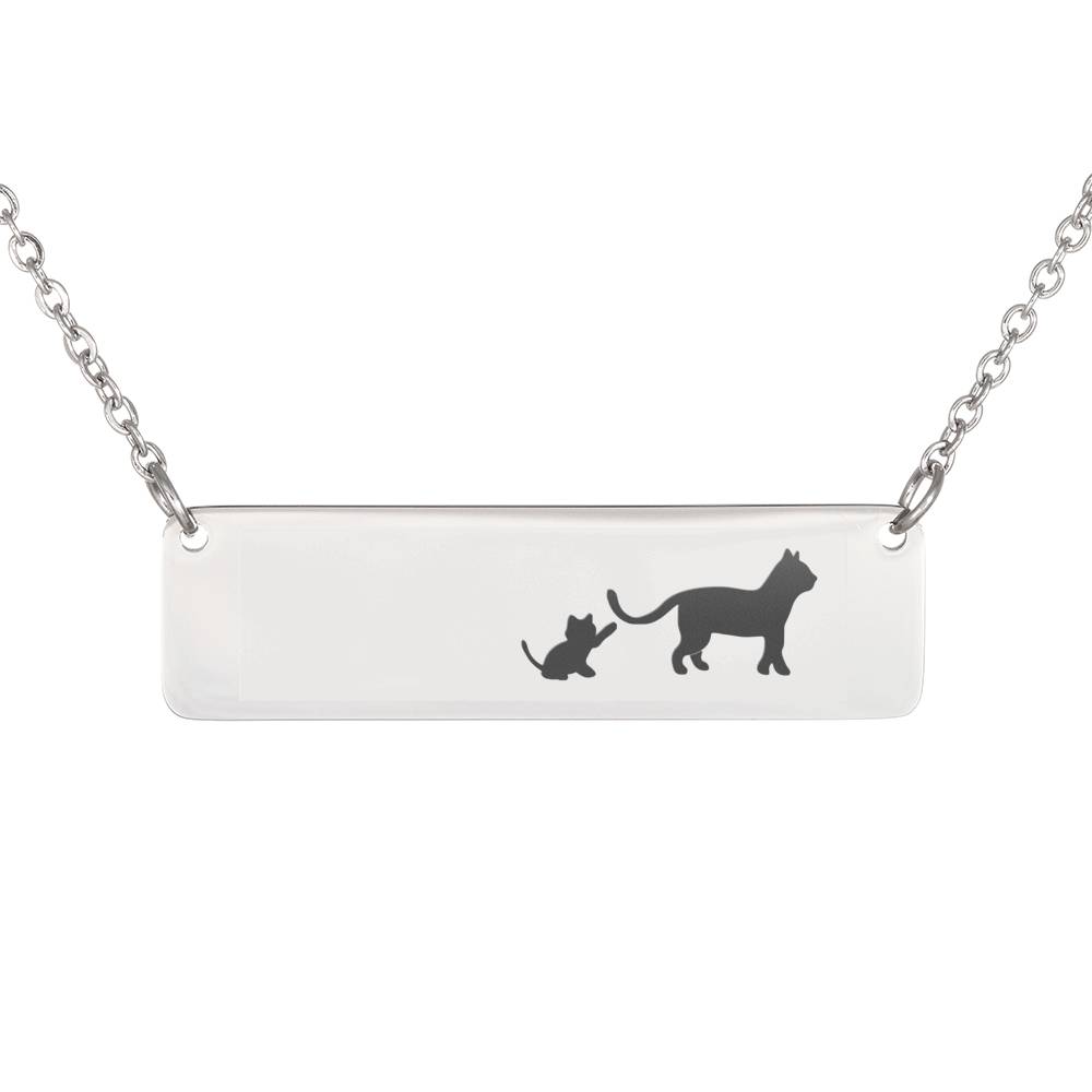 Personalized Mama Cat + 1 Kitten – Necklace