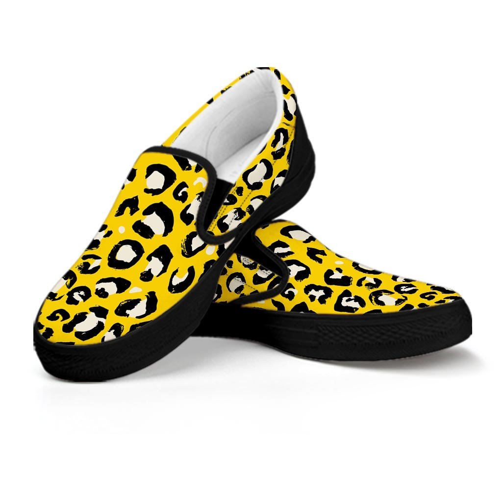 Yellow Leopard Men’S Slip On Sneakers