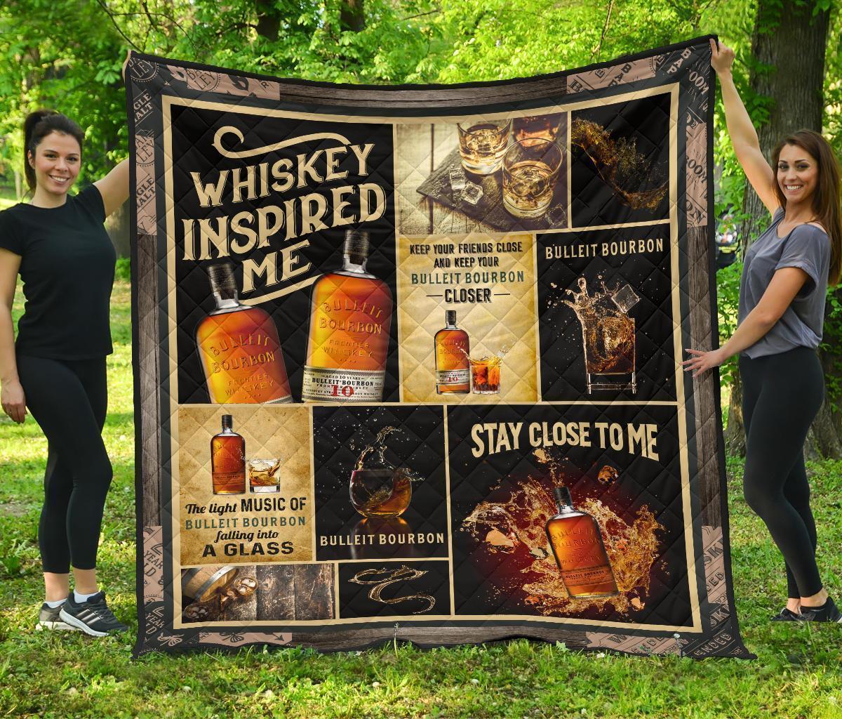 Bulleit Bourbon Quilt Blanket Whiskey Inspired Me Gift Idea