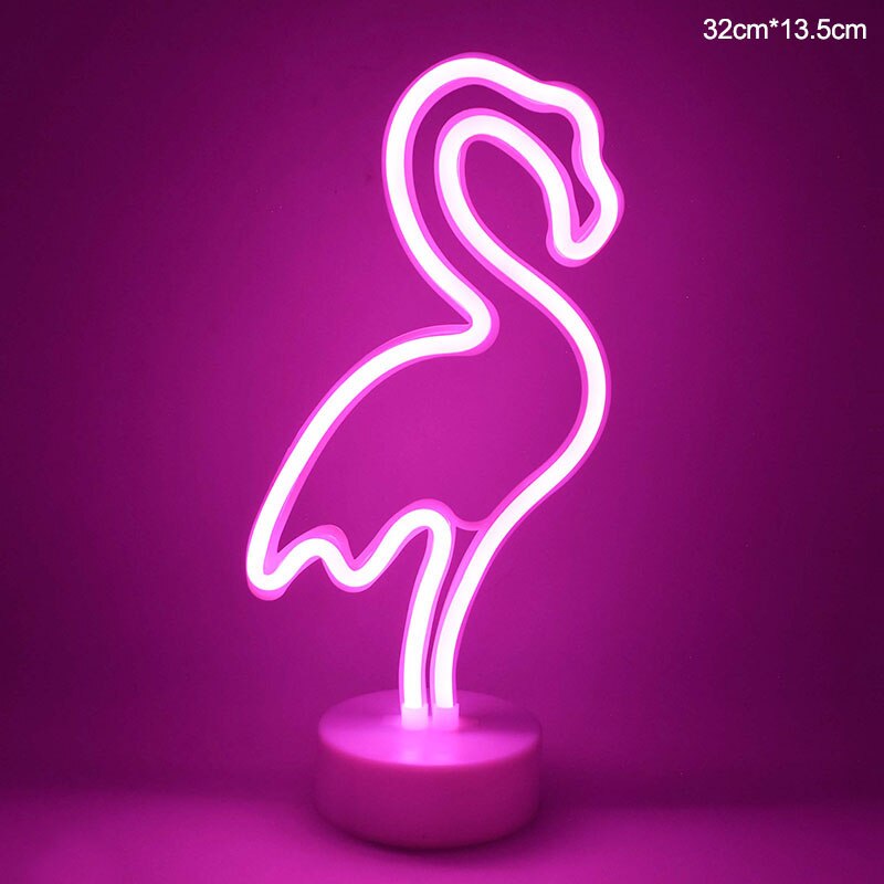 3D Led Lights Unicorn Flamingo Plant Night Light For Kids Room Decor Baby Shower Birthday Gift Girls Bedroom Bar Fairy Lights