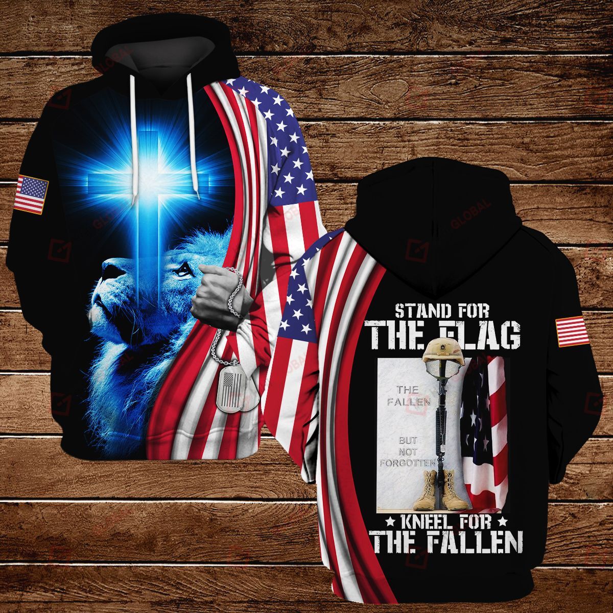 Veteran Stand For The Flag Kneel For The Fallen Lion Jesus 3D All Over Printed Shirt, Sweatshirt, Hoodie, Bomber Jacket Size S – 5Xl