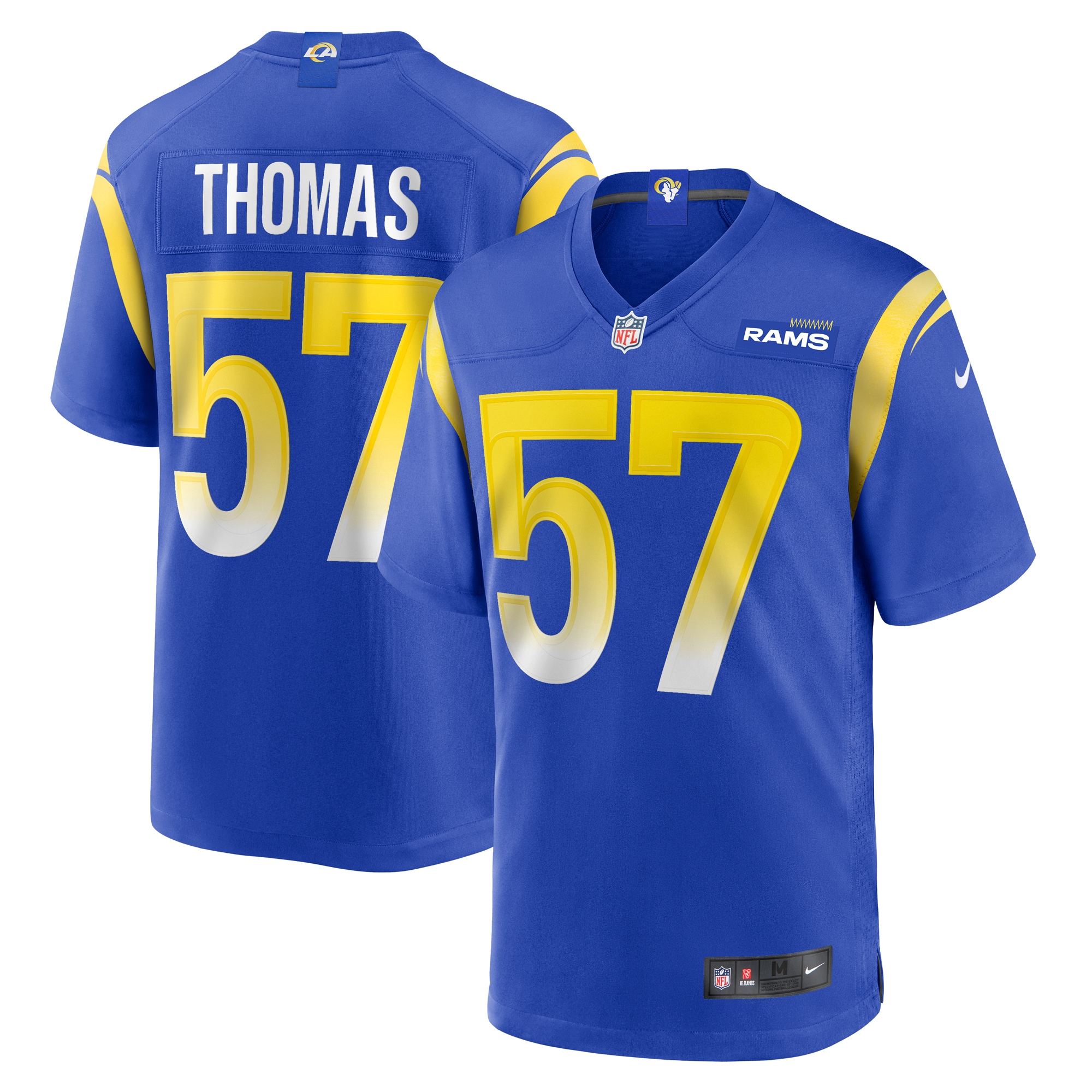 Zachary Thomas Los Angeles Rams Team Game Jersey – Royal