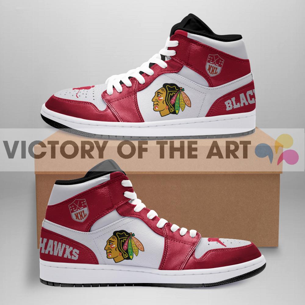 Simple Logo Chicago Blackhawks Jordan Shoes