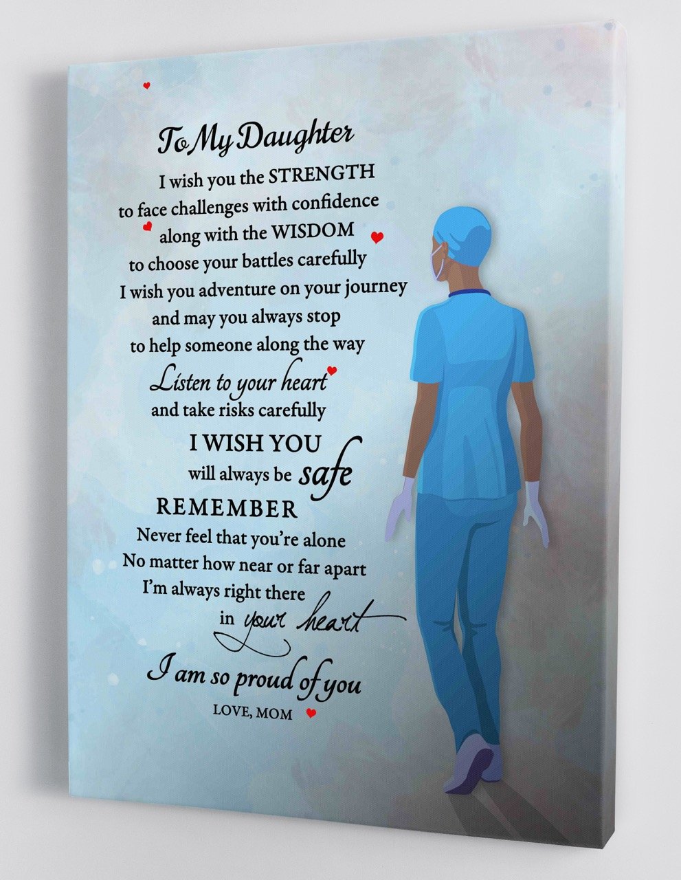 To My Daughter – From Mom (african American Version) – Nurse Framed Canvas And Poster, Wall Decor, Wall Art, Canvas Instructure Gift