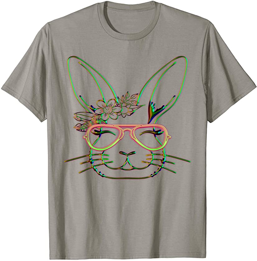 Nerdy Bunny Face With Glasses Cute Easter Rabbit T-Shirt