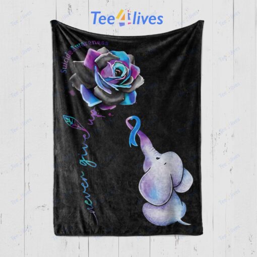 Suicide Prevention Awareness Flower Elephant Ribbon Soft Cozy Lightweight Premium Blanket