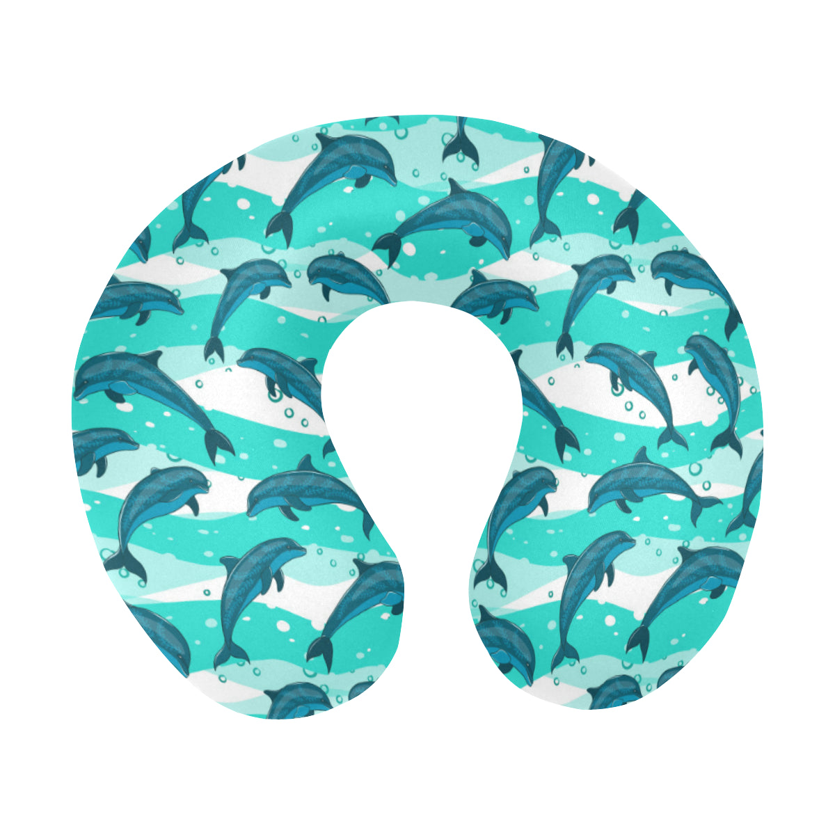 Dolphin Sea Pattern U-Shaped Travel Neck Pillow