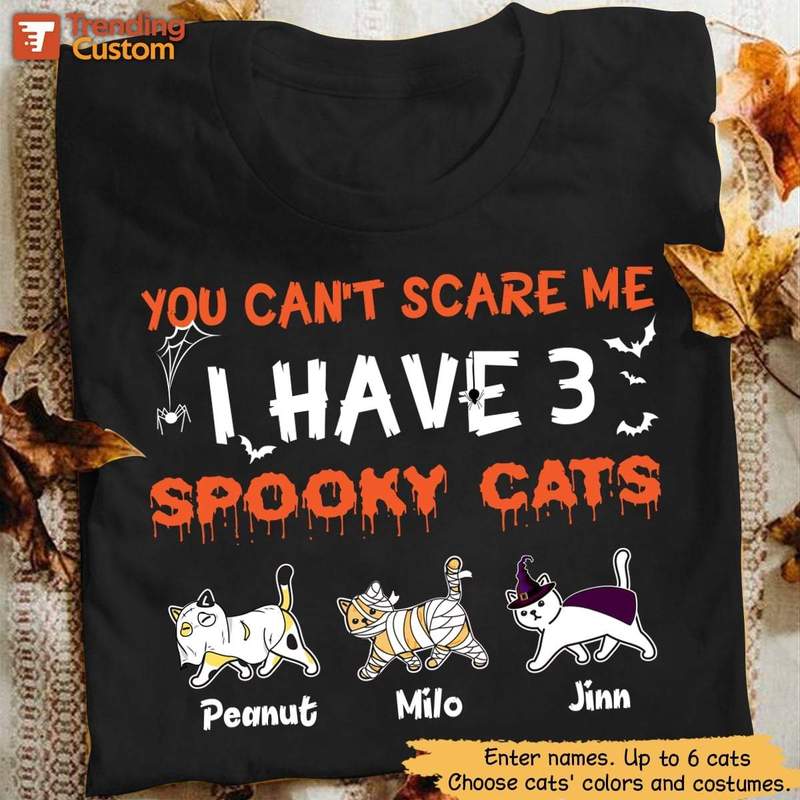 Halloween You Can‘T Scare Me Spooky Cats  Unisex T-Shirt, Hoodie All Color Size S-5Xl