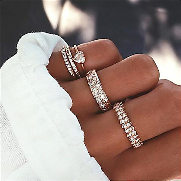 Modyle 40 Styles Bohemian Midi Knuckle Ring Set For Women crystal Elephant Crown crescent Geometric Finger Rings Vintage Jewelry alx