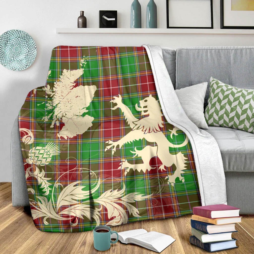 Tartan Blanket Baxter Modern Tartan Scotland Lion Thistle Map Plaid Blanket