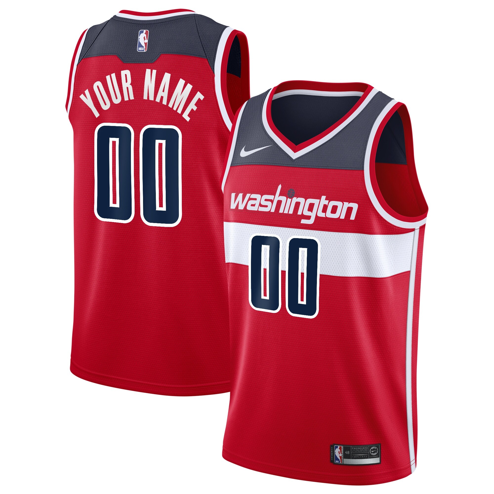 Washington Wizards Icon Edition Swingman Jersey – Red – Custom – Mens