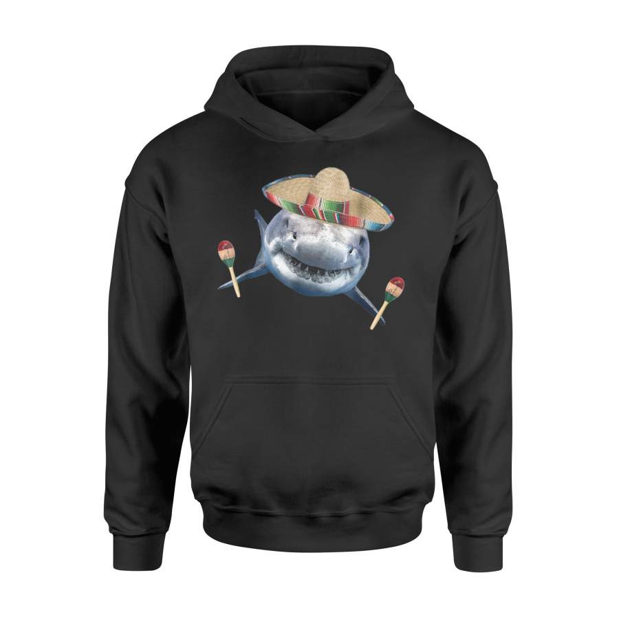 Cinco De Mayo Mexican Sombrero Maracas Shark Party  Hoodie