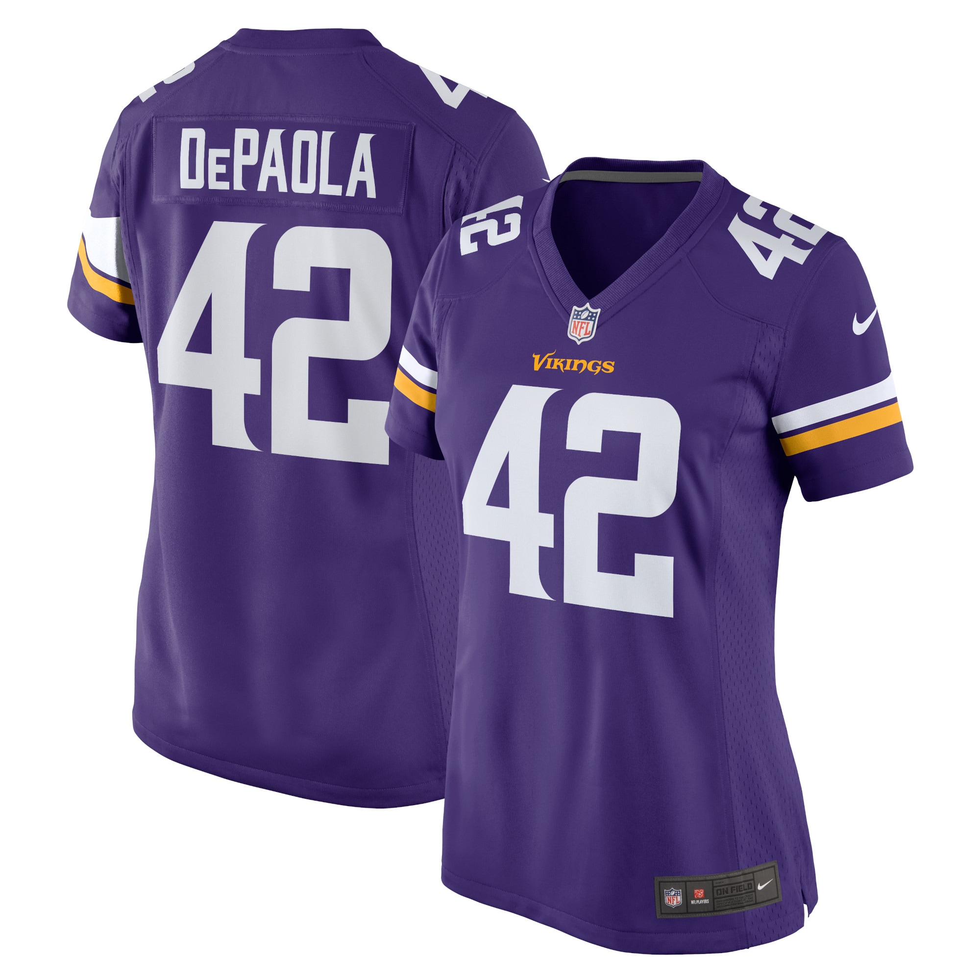 Women’s Minnesota Vikings Andrew DePaola Purple Game Jersey