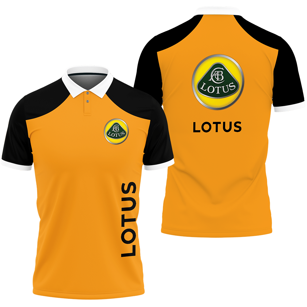 3D Printed Lotus An-Ht Polo Shirt Ver 2 (Orange)