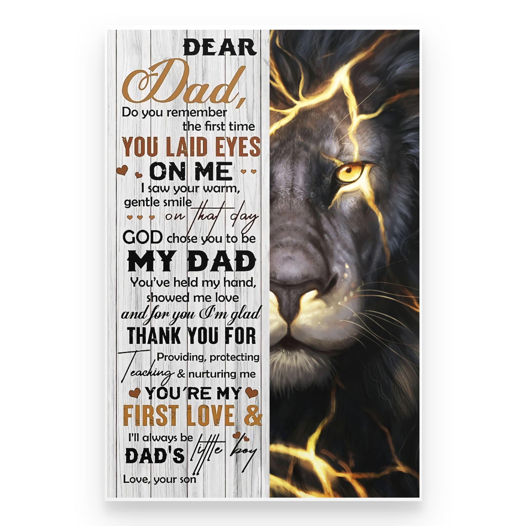 To My Dad You Laid Eyes On Me Portrait Poster & Canvas Gift For Dad Home Decor Wall Art Visual Art