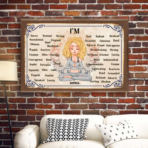 Personalized Poster, I Am Yoga Poster, Yoga Wall Art, Gift Yoga Decor, Gift For Yoga Lovers, Home Decor