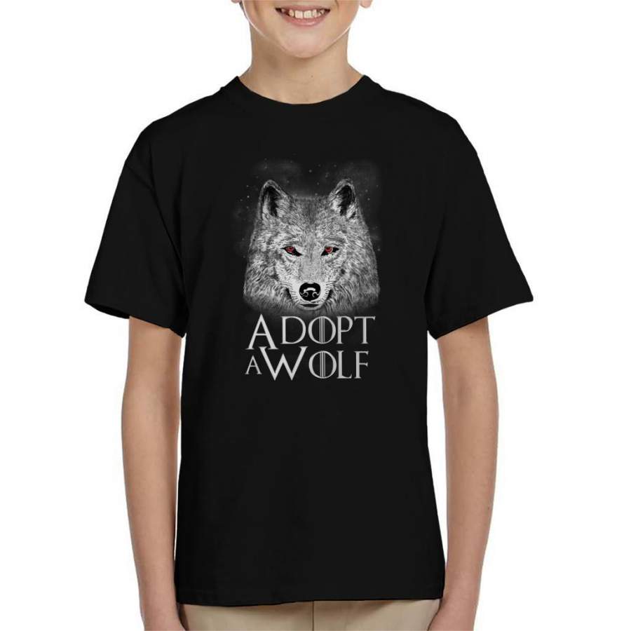 Adopt A Wolf Game Of Thrones Kid’s T-Shirt