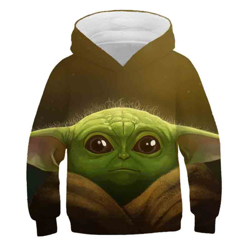 Boys Mandalorian Hoodie Sweatshirt Girls Cartoon Print Long Sleeve Kids Baby Mandalorian Yoda Hoodie Toddler Baby Yoda Hoodie alx