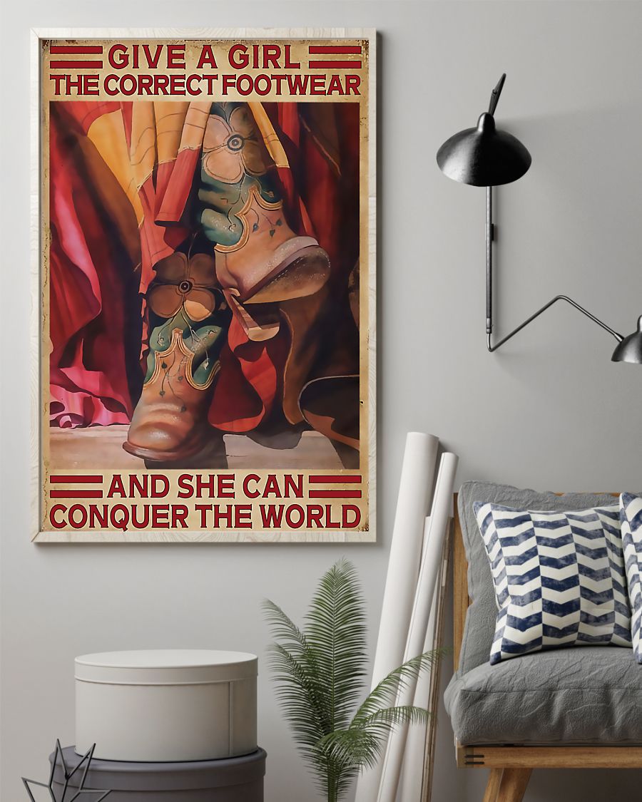 Country Girl Give A Girl The Correct Footwear Vertical Canvas And Poster | Wall Decor Visual Art
