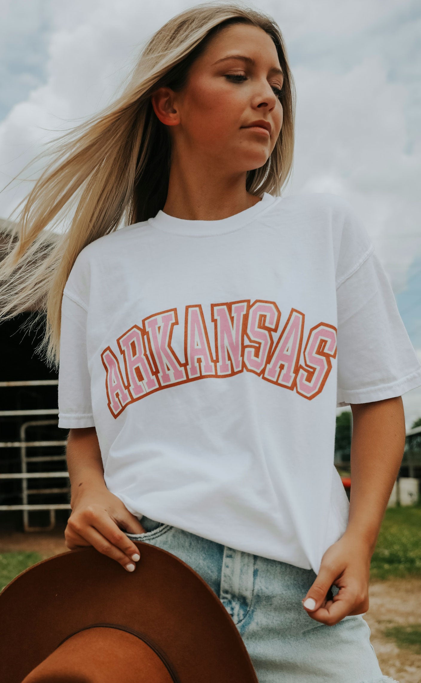 Charlie Southern: Pink State Jersey T Shirt – Arkansas