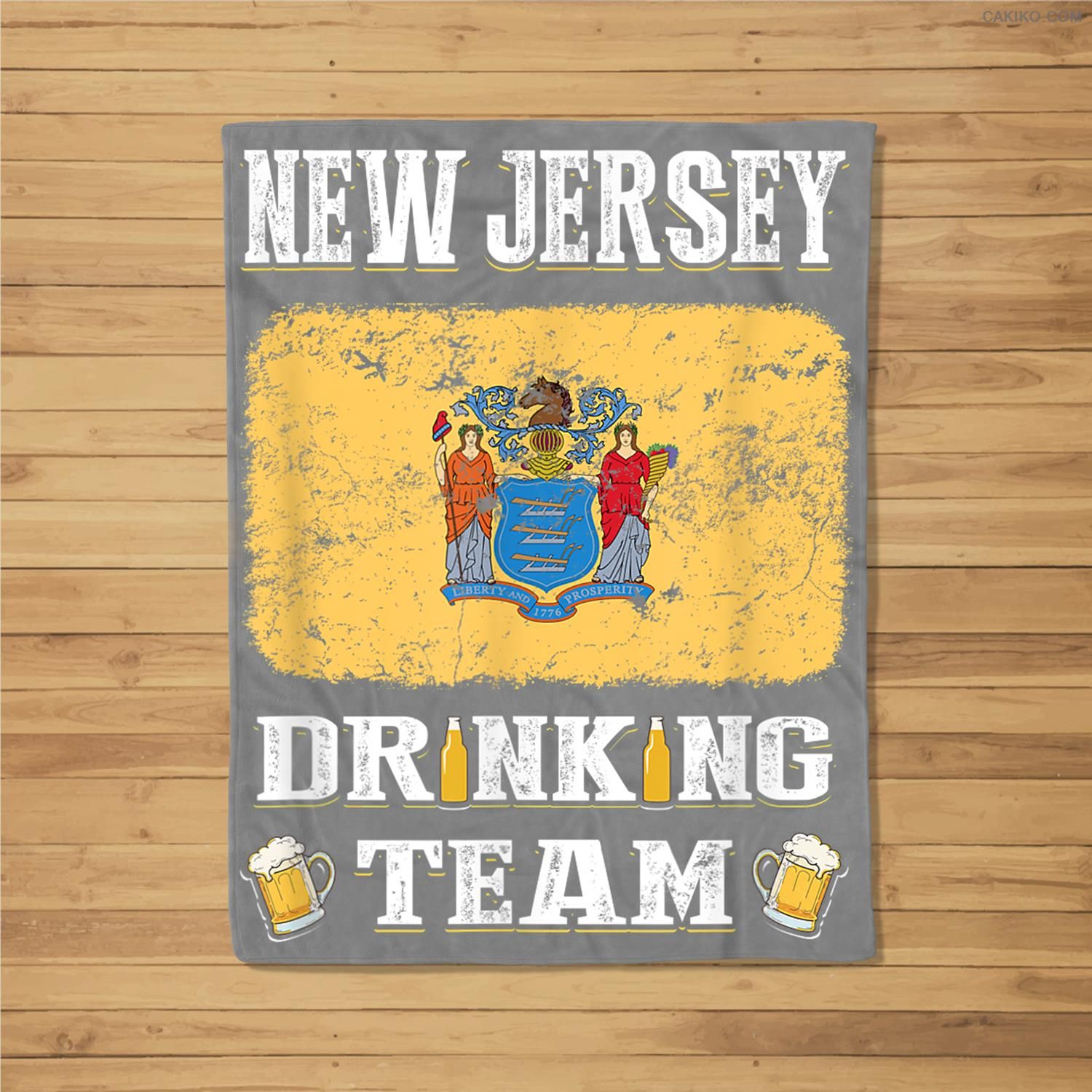 New Jersey Drinking Team Funny Beer Fleece Blanket