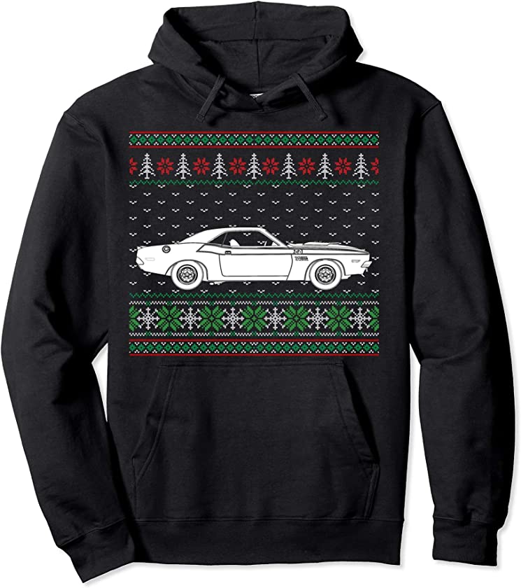 Challenger Ugly Christmas Sweater Hoodie – Classic Car Shirt