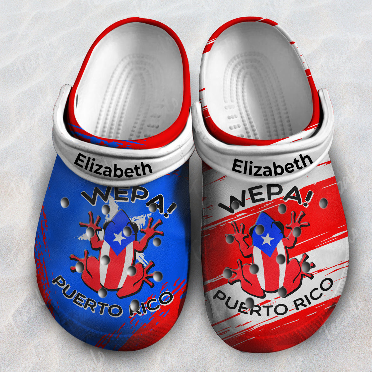 Wepa Puerto Rico Flag Puerto Rican Pride Gift Personalized Clog Shoes