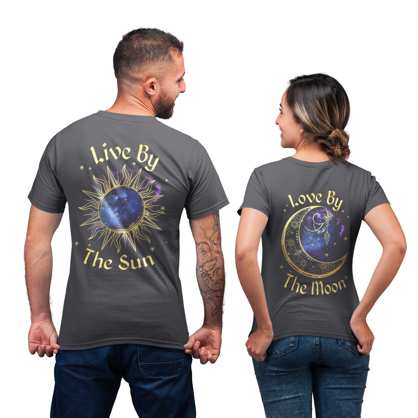 Live By The Sun Matching Love By The Moon For Couple For His And Her For Husband And Wife Gift T- Shirt